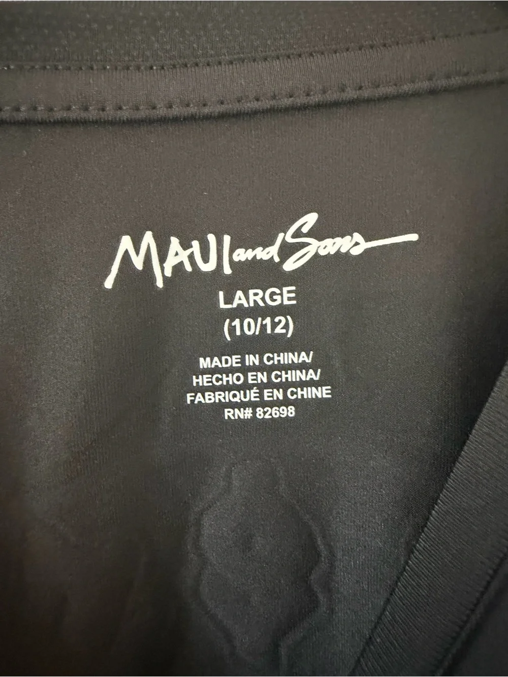 Maui and Sons Black Long Sleeve UV 50 Logo Shirt with White Graphic Boys Large